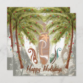 Palmen und Surfbretter Weihnachten am Strand (Vorne/Hinten)