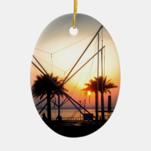 Palmen und trampolin keramik ornament