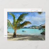 Palmen und Überwasserresort Postcard Postkarte (Vorne/Hinten)