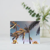 Palmen und Vintage Wirkung Postkarte (Stehend Vorderseite)