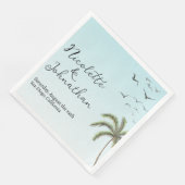 Palmen und Vögel einfache Hochzeit am Strand Serviette (Ecke)