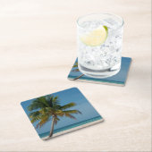 Palmen und weißer Sandstrand 2 Rechteckiger Pappuntersetzer (Vor Ort)