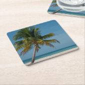 Palmen und weißer Sandstrand 2 Rechteckiger Pappuntersetzer (angewinkelt)