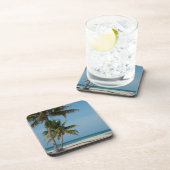Palmen und weißer Sandstrand Untersetzer (Rechte Seite)