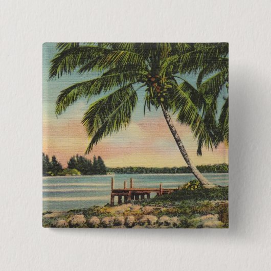 Palmen Vintag Button (Vorderseite)