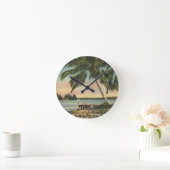 Palmen Vintag Runde Wanduhr (Zuhause)