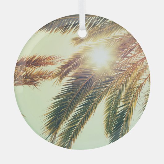 Palmen, Vintager Himmel. Ornament Aus Glas (Vorderseite)