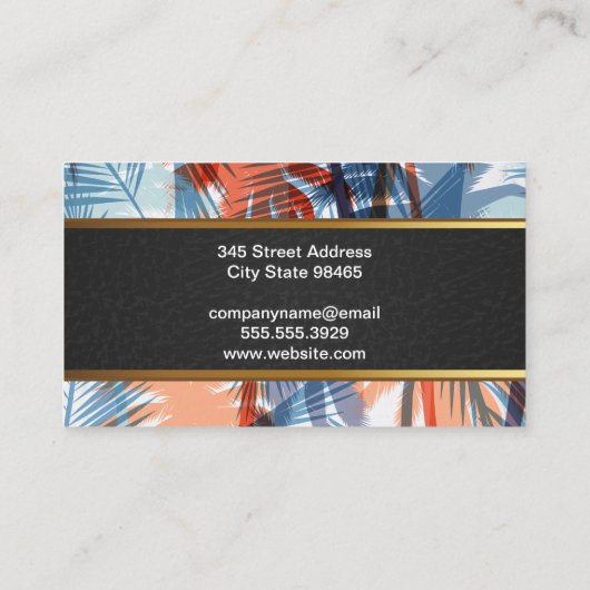 Palmen Visitenkarte (Rückseite)