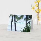 Palmen von alles Gute zum Geburtstag Hawaiis Karte (Gelbe Blume)