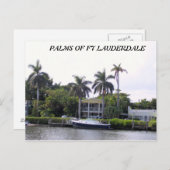 PALMEN VON FT LAUDERDALE POSTKARTE (Vorne/Hinten)