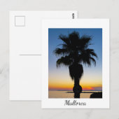 Palmen von Mallorca im Sonnenuntergang Postkarte (Vorne/Hinten)
