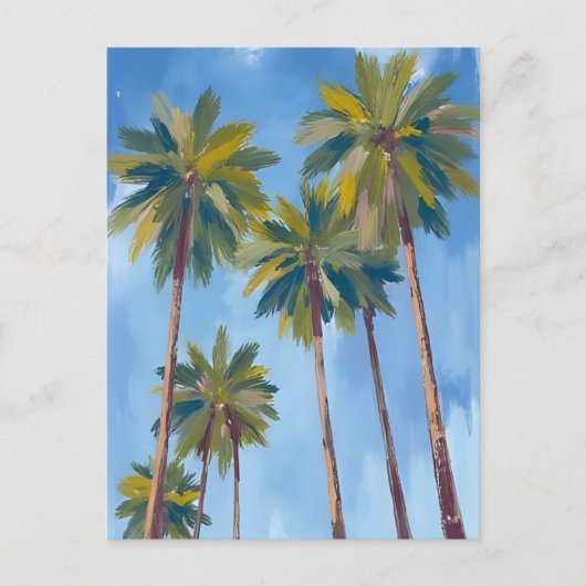 Palmen Wasserfarbe Postkarte (Vorderseite)