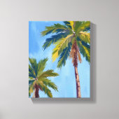 Palmen Wasserfarbener Küstenmeer Leinwanddruck (Vorderseite)
