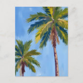 Palmen Watercolor tropisch Postkarte (Vorderseite)