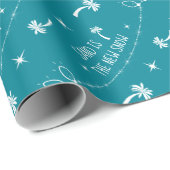 Palmen & Weihnachtsbeleuchtung Sand & Schnee | AQU Geschenkpapier (Rolleneckpunkt)