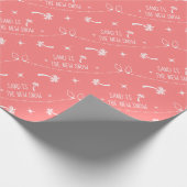 Palmen & Weihnachtsbeleuchtung Sand & Schnee | Kor Geschenkpapier (Ecke)