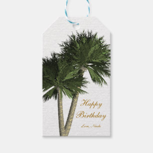 Palmen Weiße Elegante Strandhochzeit Geschenkanhän Geschenkanhänger