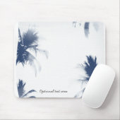 Palmen Weiße Glamour Chic Modern Tropical Mousepad (Mit Mouse)