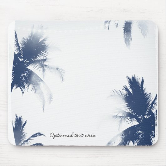 Palmen Weiße Glamour Chic Modern Tropical Mousepad (Vorne)