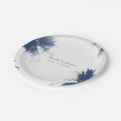 Palmen Weiße Glamour Chic Modern Tropical Pappteller (Schrägansicht)