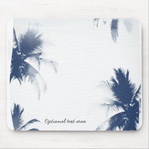 Palmen Weiße Glamour Chic Moderne Tropisch Mousepad