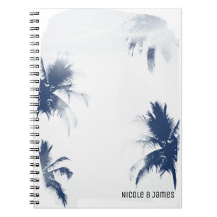 Palmen Weiße Hitze Glamour Chic Modern Tropical Notizblock