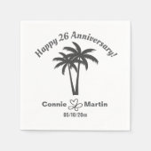 Palmen zum 26. Hochzeitstag Serviette (Vorderseite)