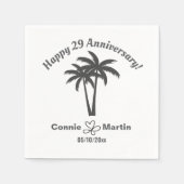 Palmen zum 29. Hochzeitstag Serviette (Vorderseite)