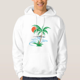 Palmenbaum am Fluss | Tropische Sonnenuntergangsku Hoodie