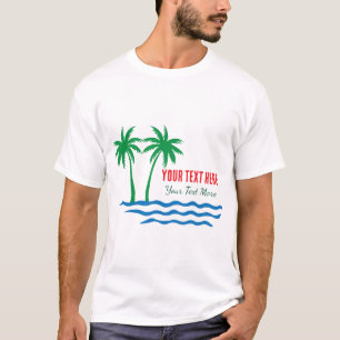 Palmenbaum am Fluss Tropische Sonnenuntergangsku T-Shirt