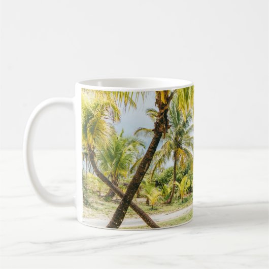 Palmenbaum am Morgen Kaffeetasse (Links)
