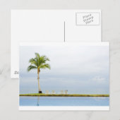 Palmenbaum am Pool Postkarte (Vorne/Hinten)