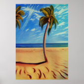 Palmenbaum am Strand | AI Art Poster (Vorne)