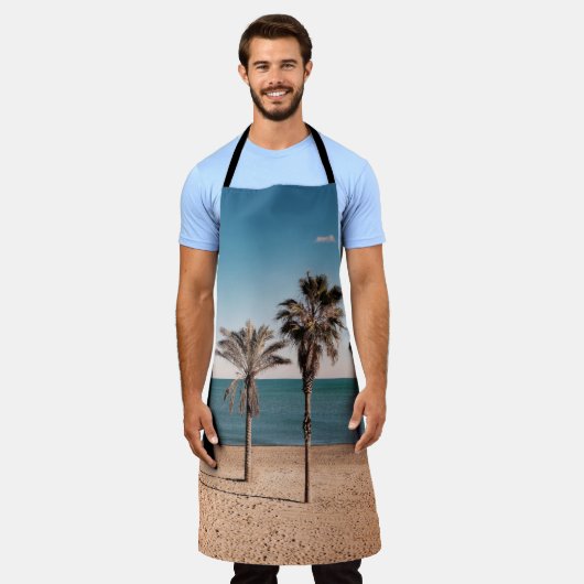 Palmenbaum am Strand am Morgen Schürze (Getragen)