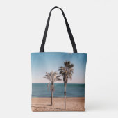 Palmenbaum am Strand am Morgen Tasche (Rückseite)