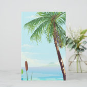 Palmenbaum am Strand Briefpapier (Stehend Vorderseite)