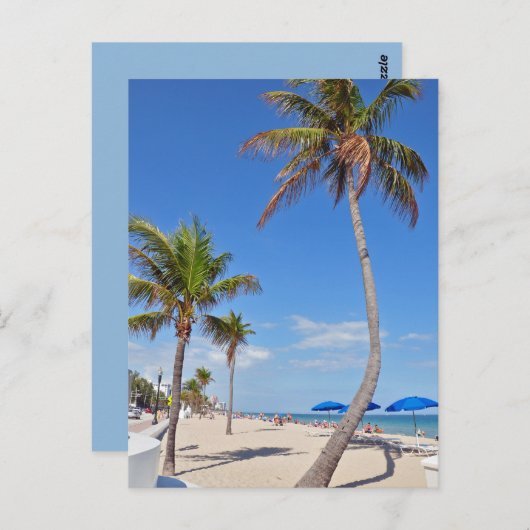 Palmenbaum am Strand Postkarte (Vorne/Hinten)