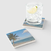 Palmenbaum am Strand Steinuntersetzer (Seitenansicht)