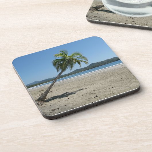 Palmenbaum am Strand Untersetzer (Linke Seite)