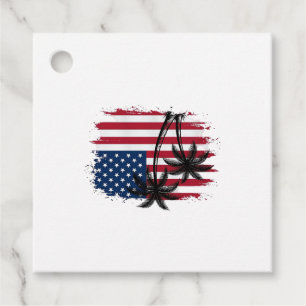 Palmenbaum Amerikanische Flagge Patriotischer Stra Geschenkanhänger