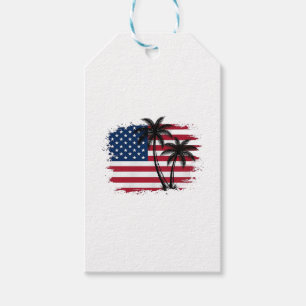 Palmenbaum Amerikanische Flagge Patriotischer Stra Geschenkanhänger