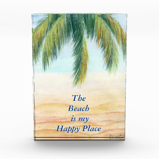 Palmenbaum an einem sonnigen Tag am Strand Fotoblock (Vorderseite)