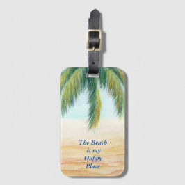 Palmenbaum an einem sonnigen Tag am Strand Gepäckanhänger