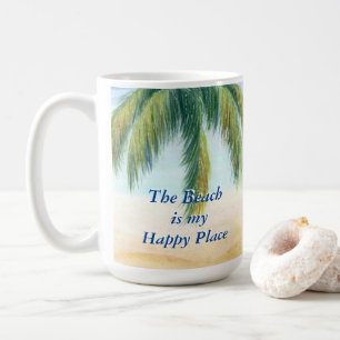 Palmenbaum an einem sonnigen Tag am Strand Kaffeetasse