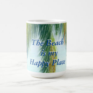 Palmenbaum an einem sonnigen Tag am Strand Kaffeetasse