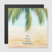 Palmenbaum an einem sonnigen Tag am Strand Magnetkarte (Vorne/Hinten)