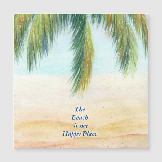 Palmenbaum an einem sonnigen Tag am Strand Magnetkarte (Vorderseite)