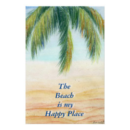 Palmenbaum an einem sonnigen Tag am Strand Poster