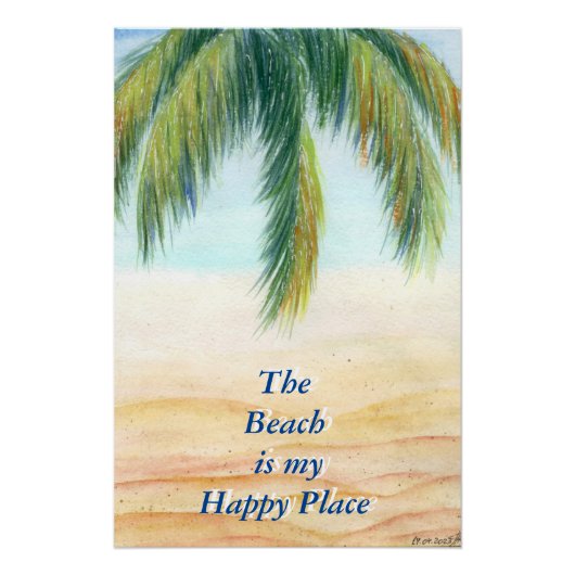 Palmenbaum an einem sonnigen Tag am Strand Poster (Vorderseite)