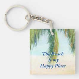 Palmenbaum an einem sonnigen Tag am Strand Schlüsselanhänger